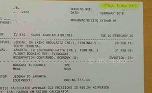 Tiket Pulang Rizieq Shihab di Medsos, FPI Membenarkan, Polisi Sebut Hoax