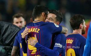 LIGA SPANYOL : Lawan Getafe, Barcelona Andalkan Koneksi Coutinho-Suarez