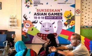 Foto Asian Games Digemakan di Bandara Semarang