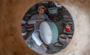 Foto Kerajinan Rebana Demak untuk Ekspor