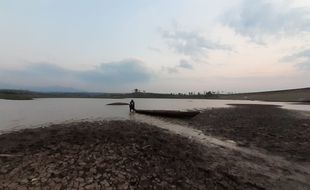 Warga Madiun Manfaatkan Waduk Dawuhan yang Mengering untuk Bertani