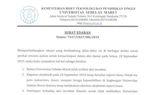 UNS Solo Tegaskan Tak Terlibat Aksi #BengawanMelawan