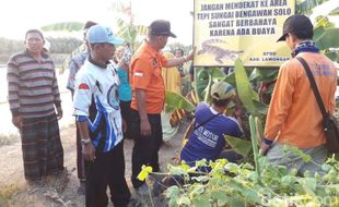 Lokasi Penampakan Buaya di Bengawan Solo Dipasang Papan Peringatan