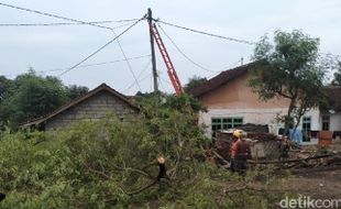 30 Menit Angin Kencang Menerjang Banyuwangi, 4 Rumah Rusak, Satu warga Terluka