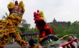 Barongsai Armed 11 Rayakan Sincia di Borobudur