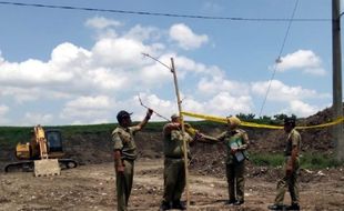 Galian Tanah Uruk di Tunggul Gondang Sragen Disegel Satpol PP Provinsi Jateng