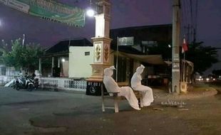 Ini Kisah di Balik Foto Viral Pocong Jaga Kampung di Nguter Sukoharjo