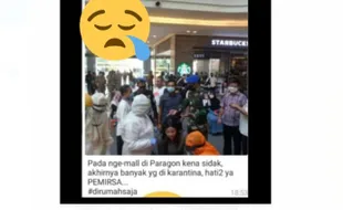 Beredar Kabar Sidak & Tes Covid-19 di Mal Paragon Solo, Ini Faktanya!