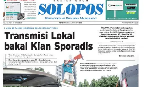 Solopos Hari Ini: Transmisi Lokal bakal Kian Sporadis