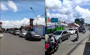 Miris! Jalan ke Tawangmangu Karanganyar Macet H+1 Lebaran