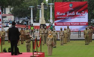 Tanpa Kemeriahan Tarian Fragmen, Begini Jalannya Upacara Peringatan HUT Ke-74 Pemkot Solo