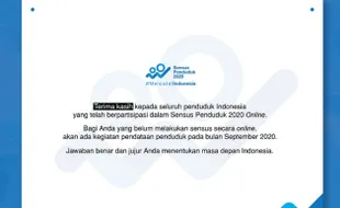 Partisipasi Sensus Online BPS di Sukoharjo Cuma 19,68 Persen