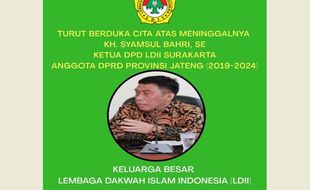 Anggota DPRD Jateng & Ketua LDII Solo Syamsul Bahri Meninggal karena Covid-19