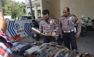 Bernilai Puluhan Juta Rupiah, 47 Knalpot Brong Motor Milik Warga Solo Segera Dimusnahkan Polisi