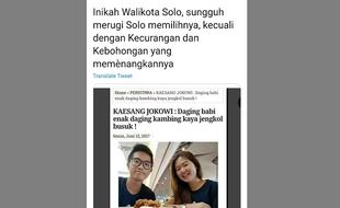 Cek Fakta: [Hoaks] Kaesang Calon Wali Kota Solo: Daging Babi Enak