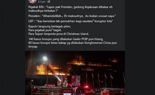 Cek Fakta: Gedung Kejaksaan Terbakar, Luhut Minta Pemutihan Kasus Korupsi [Hoax]