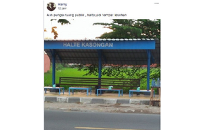 Viral Halte Kasongan Bantul Jogja Jadi Warung Lesehan, Ini Penjelasan Pemkab