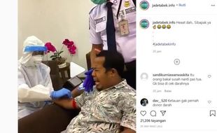 Ekspresi Seorang Bapak Takut Jarum Suntik Ini, Bikin Ngakak