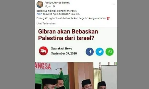 Cek Fakta: Gibran Ingin Bebaskan Palestina dari Israel?