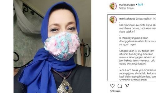 Marissa Haque Sebut UU Cipta Kerja Bikin Murtad