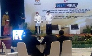 Debat Pilkada Grobogan: Sri-Bambang Ditanya Covid-19 dan Pupuk