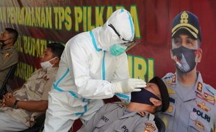 Jelang Pengamanan Pilkada, Ratusan Personel Polres Wonogiri Jalani Tes Swab