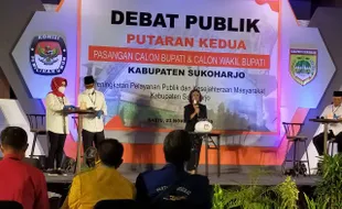 Debat Pilkada Sukoharjo : Etik Sebut Angka Kemiskinan di Sukoharjo Turun, Benarkah?