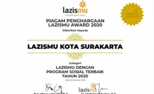 Kiprah Lazismu Solo Berujung Penghargaan Program Sosial Terbaik 2020