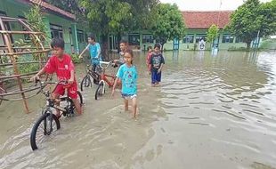 Hujan Deras Berjam-Jam di Juwiring Klaten, Lahan Pertanian dan SD Sempat Terendam