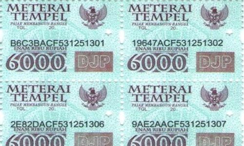 Materai Rp3.000 dan Rp6.000 Masih Bisa Digunakan pada 2021 dengan Syarat, Apa Itu?