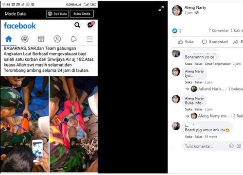 Foto Bayi Selamat Dari Kecelakaan Sriwijaya Air yang Viral Dipastikan Hoaks