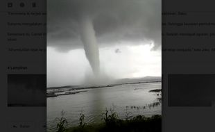 Inilah Waterspout Si Tornado Air yang Terjang WGM Wonogiri