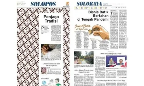 Sampul Muka Solopos Edisi Hari Batik Diganjar Silver Award IPMA 2021