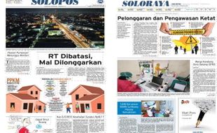 Solopos Hari Ini: RT Dibatasi, Mal Dilonggarkan