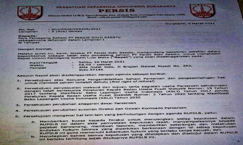 Sebelum Umumkan Bos Baru, Persis Solo Gelar RUPS Luar Biasa