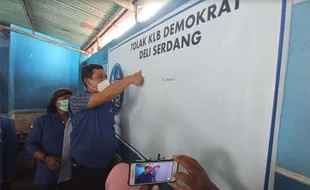 50 Kader Partai Demokrat Sragen Cap Jempol Darah Bukti Loyal Kepada AHY