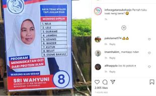 Bikin Banner Iklan Mirip Kampanye Caleg, Warung Ikan Segar di Sukoharjo Viral