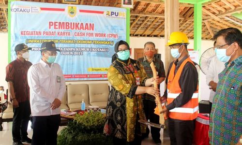 Padat Karya Tunai Digulirkan di 8 Desa Sragen