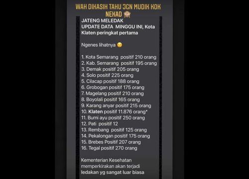 Pesan Berantai di WA Soal Ledakan Kasus Covid-19 Klaten, Polisi Tegaskan Itu Hoaks!