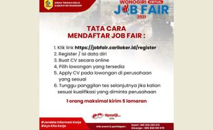 Disnaker Wonogiri Gelar Job Fair Virtual, Ada 16.000 Lowongan Kerja!