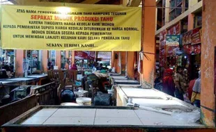 17 Bakul Tahu di Pasar Bunder Sragen Kompak Mogok Jualan