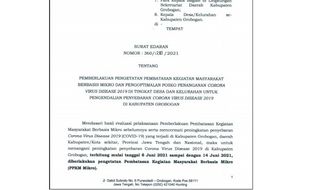 Grobogan Zona Merah, Bupati Kembali Terbitkan SE PPKM Mikro