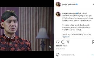 Ucapkan Selamat Ulang Tahun Untuk Jokowi, Video Ganjar Langsung Diserbu Netizen