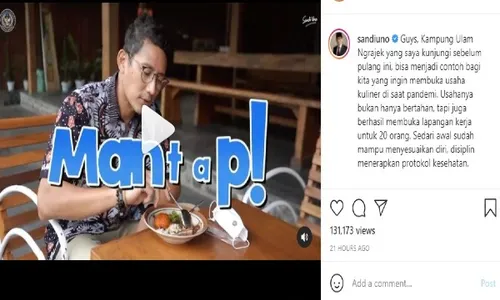 Sandiaga Uno Sempatkan Mampir di Tempat Kuliner Unik Ini