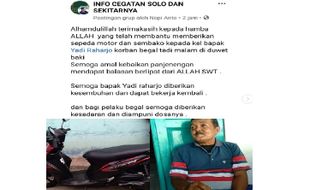 The Power of Netizen, Sumbangan untuk Yadi Driver Ojol Via @visitsurakarta Capai Rp106 Juta