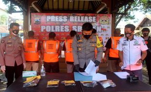 Polisi Sragen Bekuk 4 Pengedar Pil Koplo dan 1 Penjual Sabu-Sabu