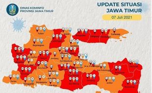 Waduh! 20 Daerah di Jawa Timur Kategori Zona Merah Covid-19