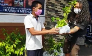 Ajak Warga Tetap di Rumah, Pemuda Salatiga Bagikan Bibit Sayuran