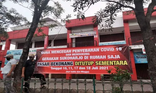 Gerakan di Rumah Saja, Seluruh Pasar hingga Minimarket Sukoharjo Ditutup