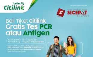 Citilink & SiCepat Siapkan Tes PCR Gratis untuk Penumpang